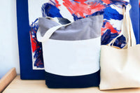 Heavy Canvas Tri-Color Tote Bags