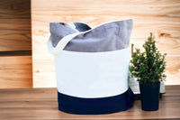 Heavy Canvas Tri-Color Tote Bags